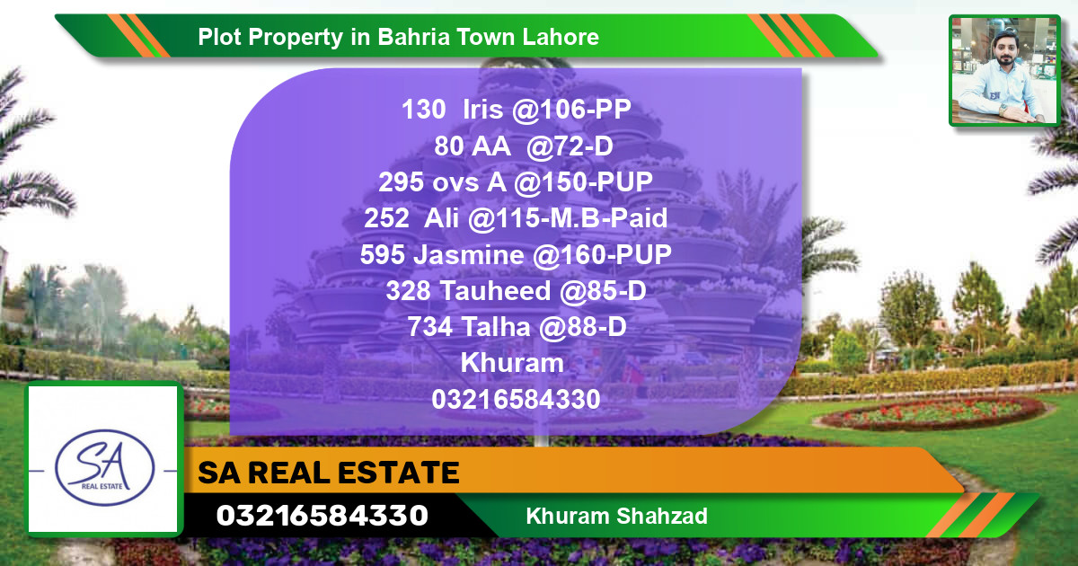 Residential Plot for Sale in Bahria Town, Lahore - (BP-62154)