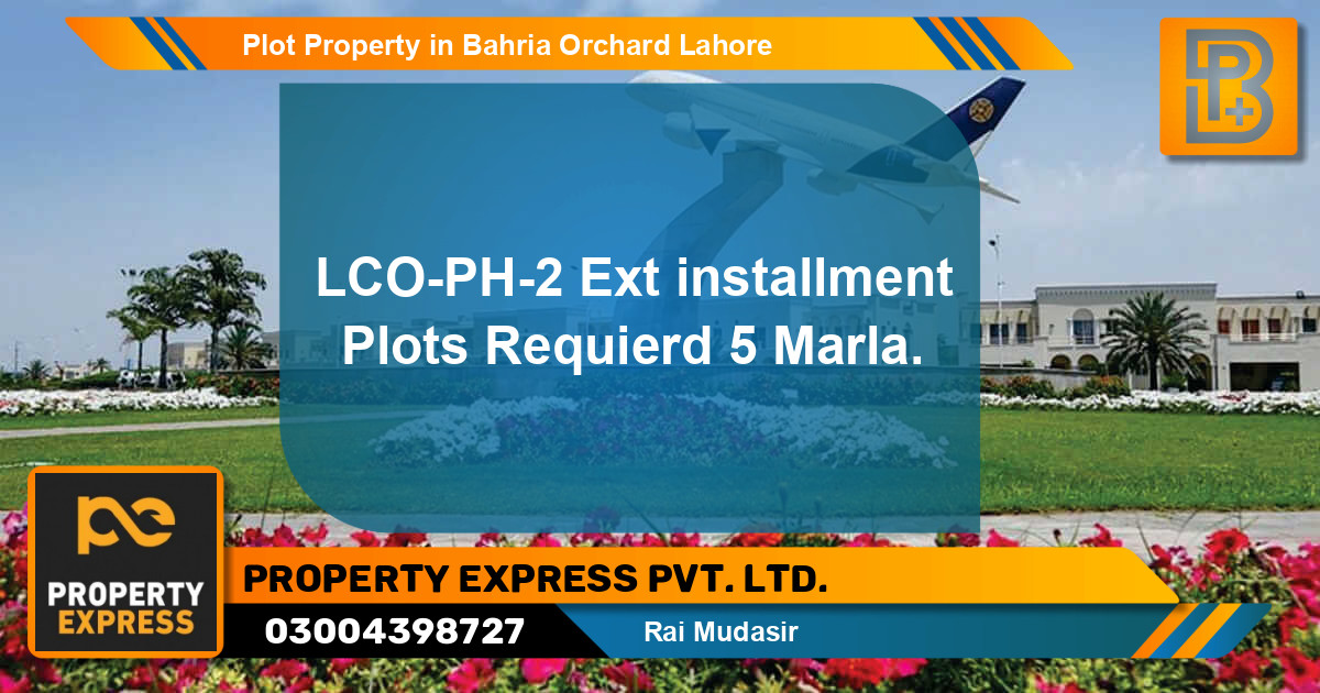 Residential Plot for Sale in Bahria Orchard, Lahore - (BP-62165)