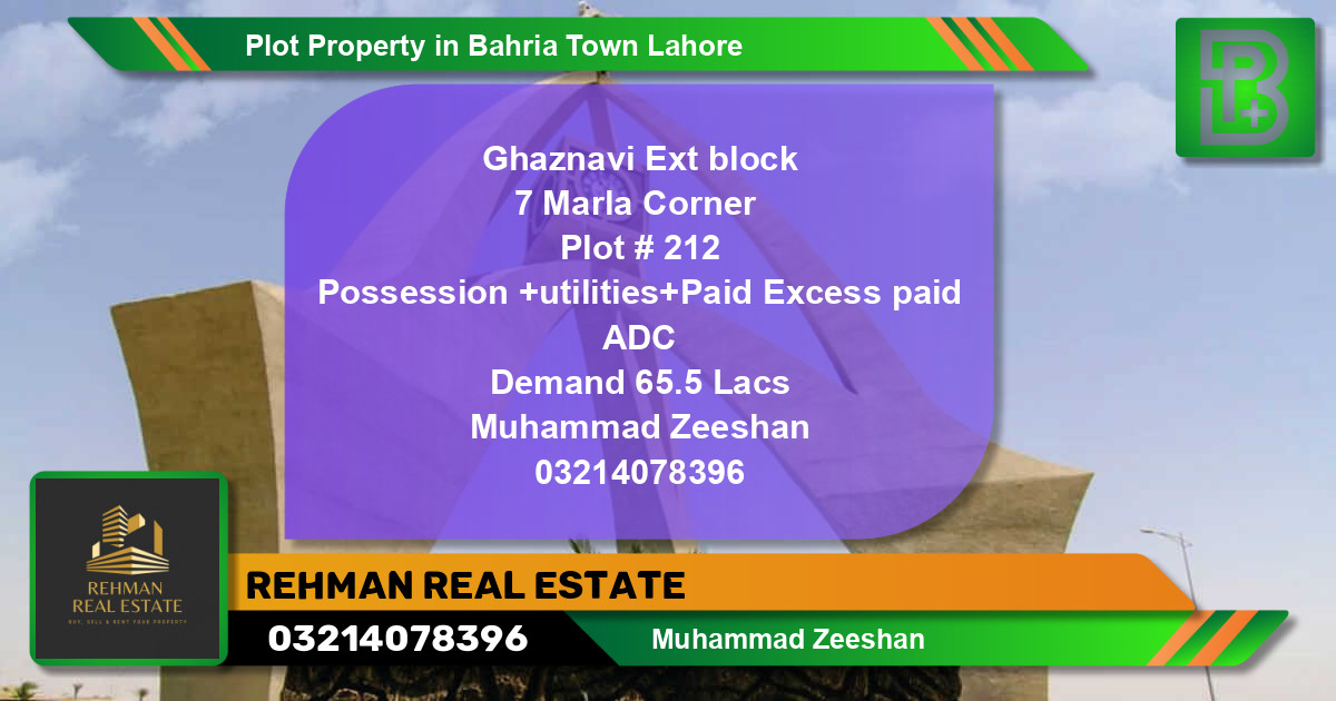 Residential Plot for Sale in Bahria Town, Lahore - (BP-62216)