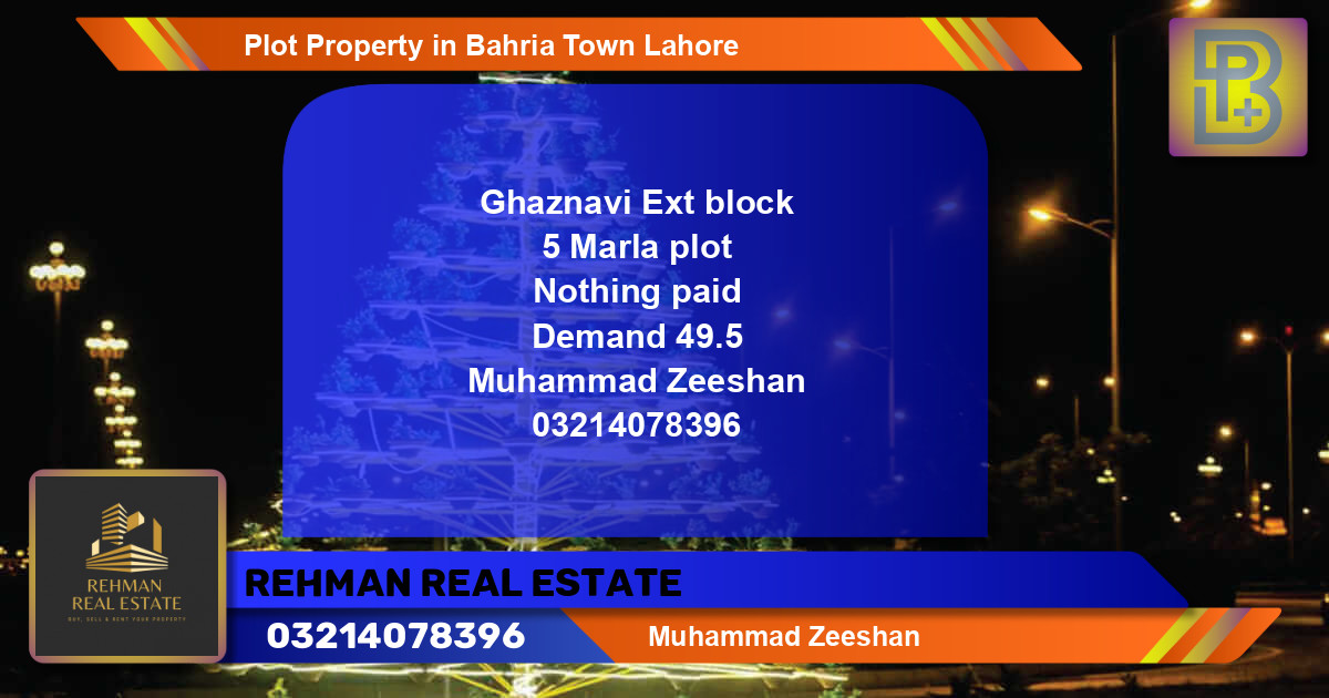 Residential Plot for Sale in Bahria Town, Lahore - (BP-62217)