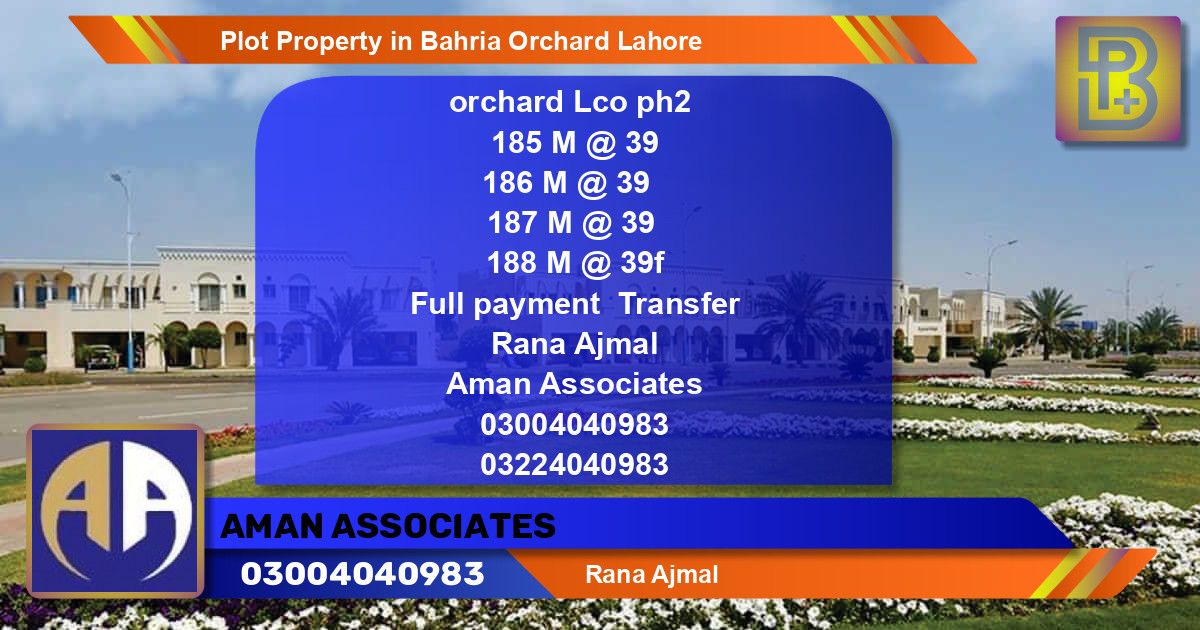 Residential Plot for Sale in Phase 2 - M Block -  Bahria Orchard, Lahore - (BP-62235)