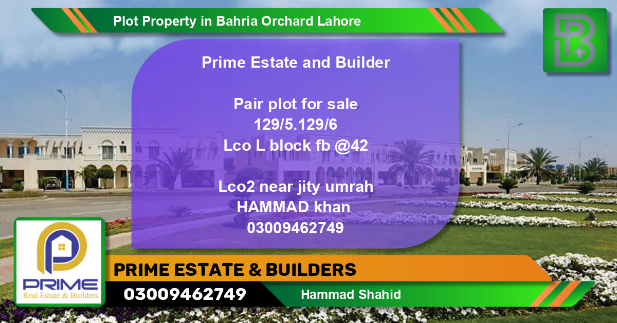 Residential Plot for Sale in Bahria Orchard, Lahore - (BP-62236)