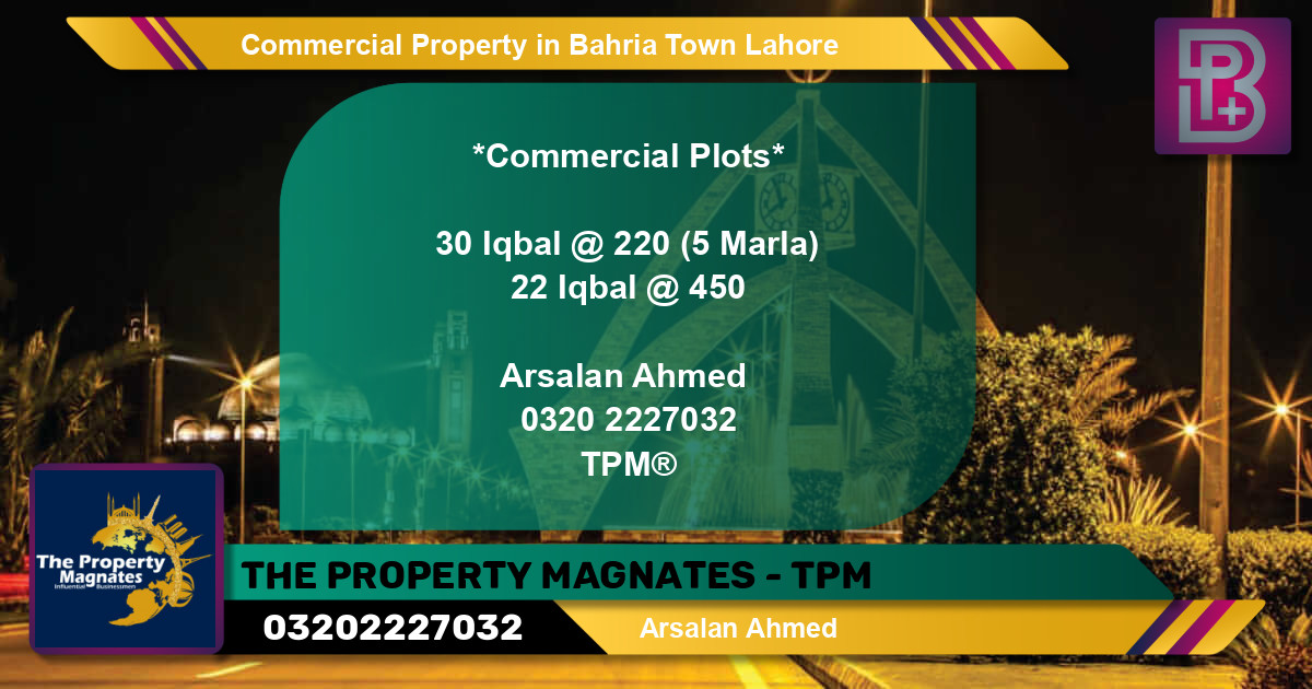 Commercial Property for Sale in Bahria Town, Lahore - (BP-62248)