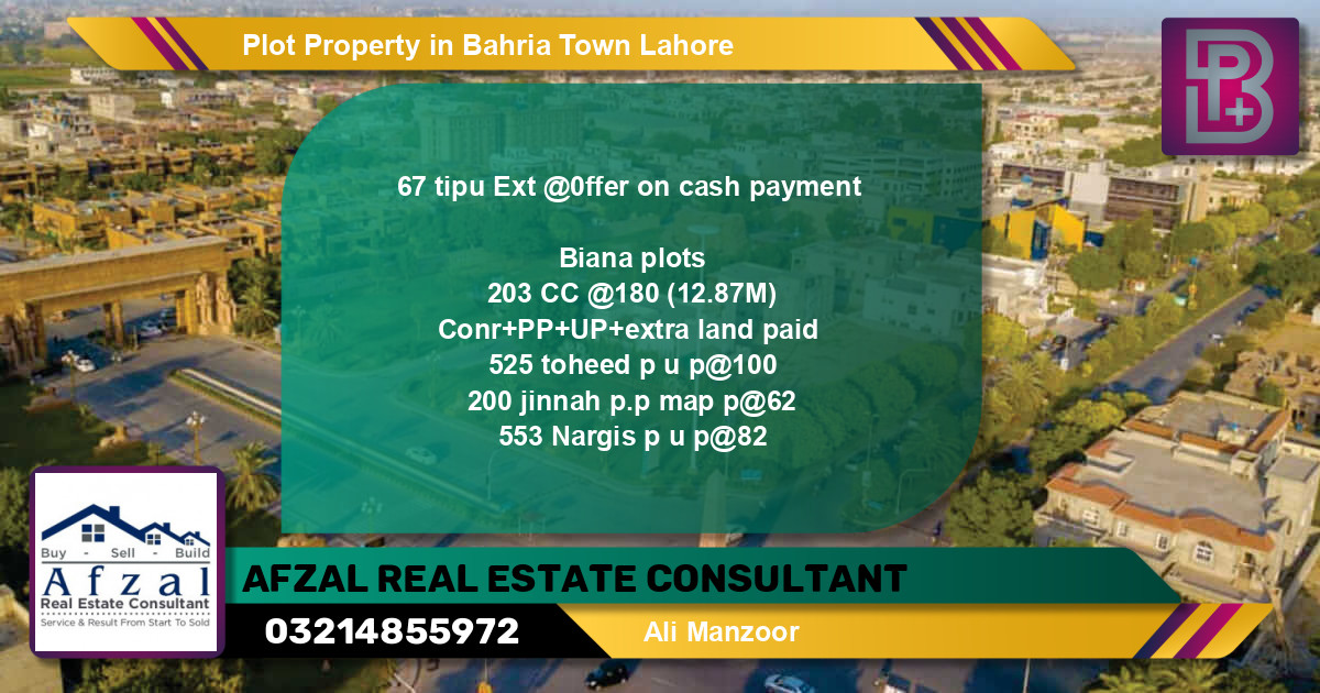 Residential Plot for Sale in Bahria Town, Lahore - (BP-62283)