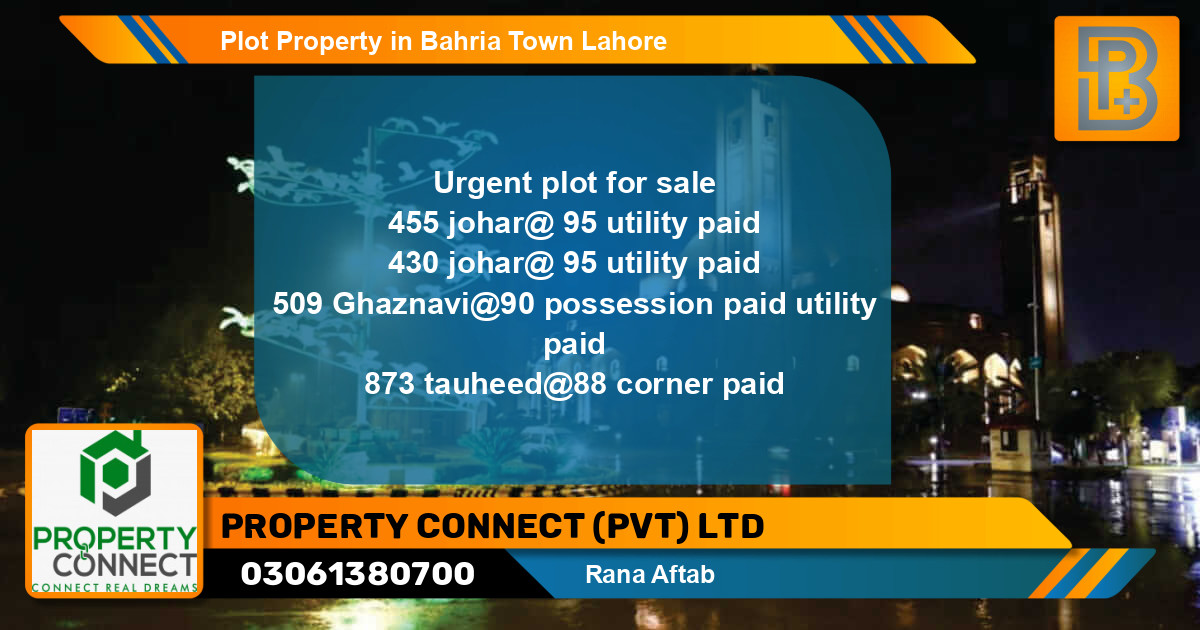 Residential Plot for Sale in Bahria Town, Lahore - (BP-62286)