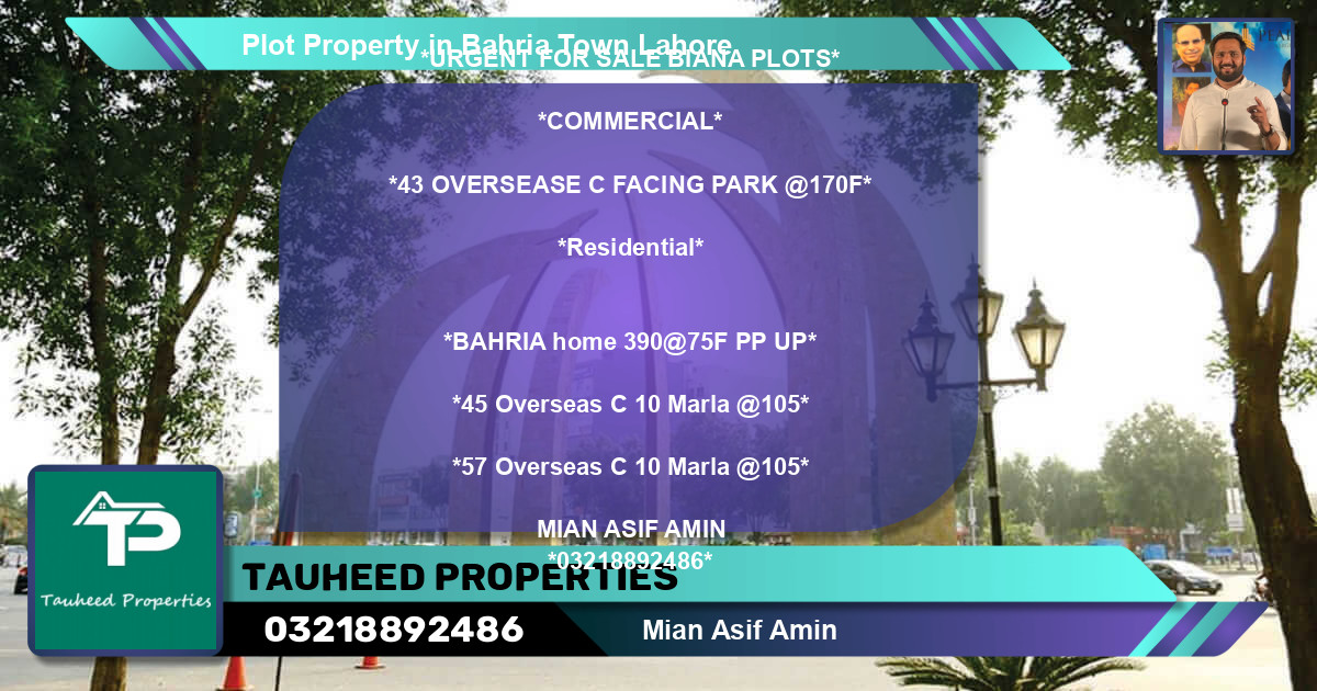 Commercial Plot for Sale in Bahria Town, Lahore - (BP-62292)