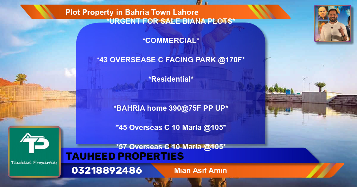 Commercial Plot for Sale in Bahria Town, Lahore - (BP-62293)