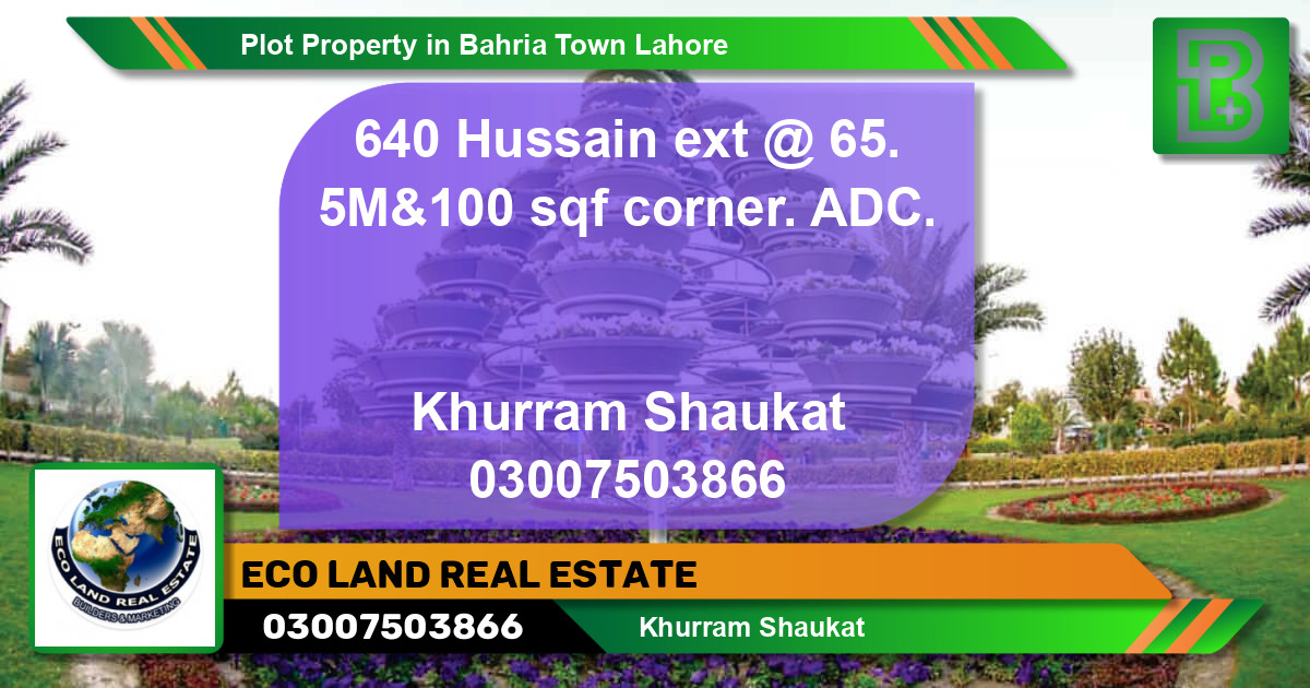 Residential Plot for Sale in Bahria Town, Lahore - (BP-62315)
