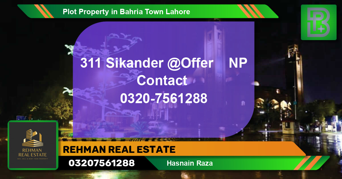 Residential Plot for Sale in Bahria Town, Lahore - (BP-62332)