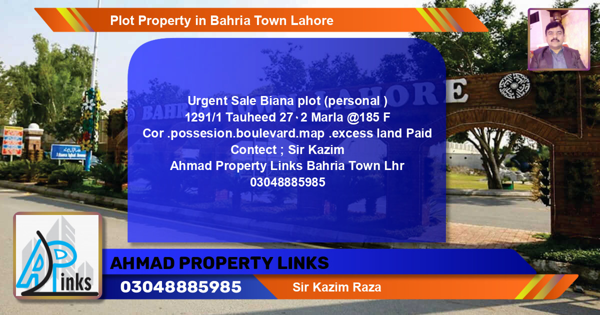 Residential Plot for Sale in Bahria Town, Lahore - (BP-62334)