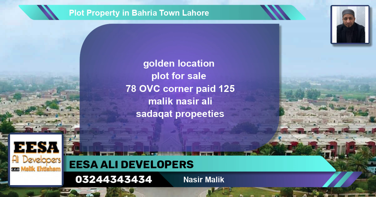 Residential Plot for Sale in Bahria Town, Lahore - (BP-62342)