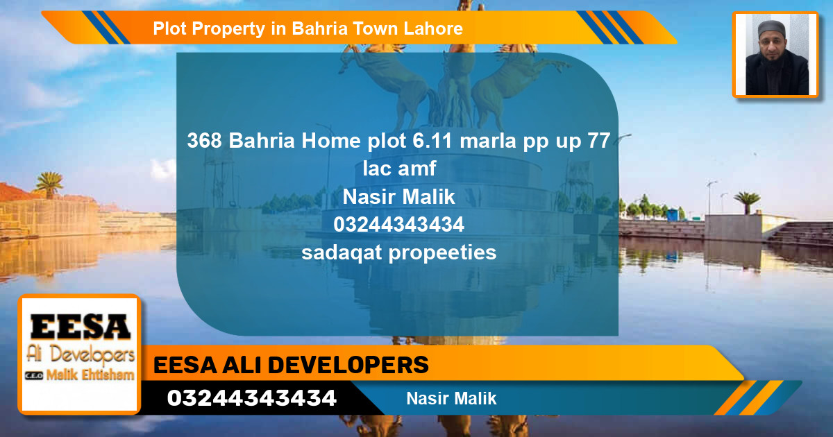 Residential Plot for Sale in Bahria Town, Lahore - (BP-62344)