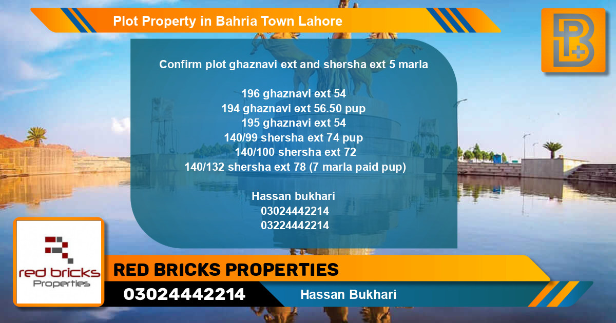 Residential Plot for Sale in Bahria Town, Lahore - (BP-62368)