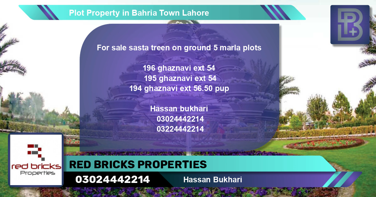 Residential Plot for Sale in Bahria Town, Lahore - (BP-62371)