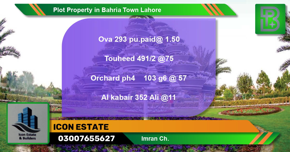 Residential Plot for Sale in Bahria Town, Lahore - (BP-62386)