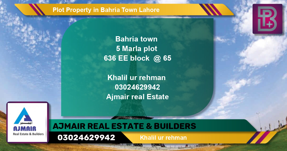 Residential Plot for Sale in Bahria Town, Lahore - (BP-62408)