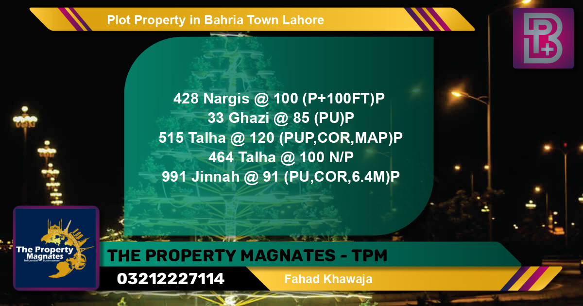 Residential Plot for Sale in Bahria Town, Lahore - (BP-62436)