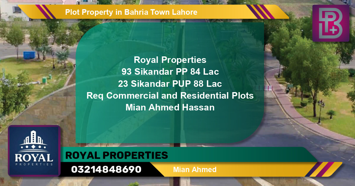 Commercial Plot for Sale in Bahria Town, Lahore - (BP-62455)