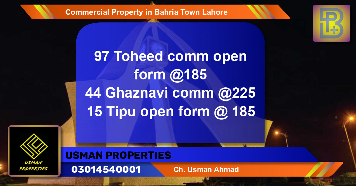 Commercial Property for Sale in Bahria Town, Lahore - (BP-62467)