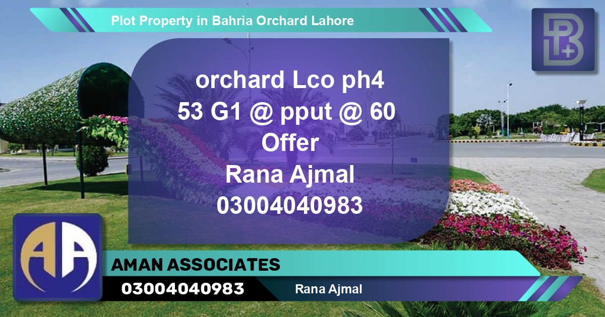 Residential Plot for Sale in Bahria Orchard, Lahore - (BP-62486)