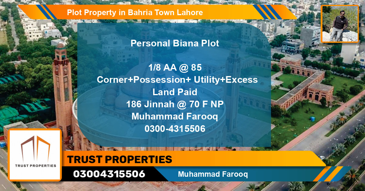 Residential Plot for Sale in Bahria Town, Lahore - (BP-62492)