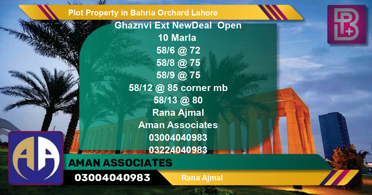 Residential Plot for Sale in Bahria Orchard, Lahore - (BP-62495)