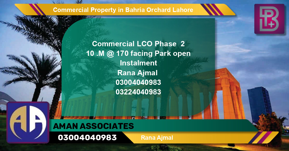 Commercial Property for Sale in Bahria Orchard, Lahore - (BP-62496)
