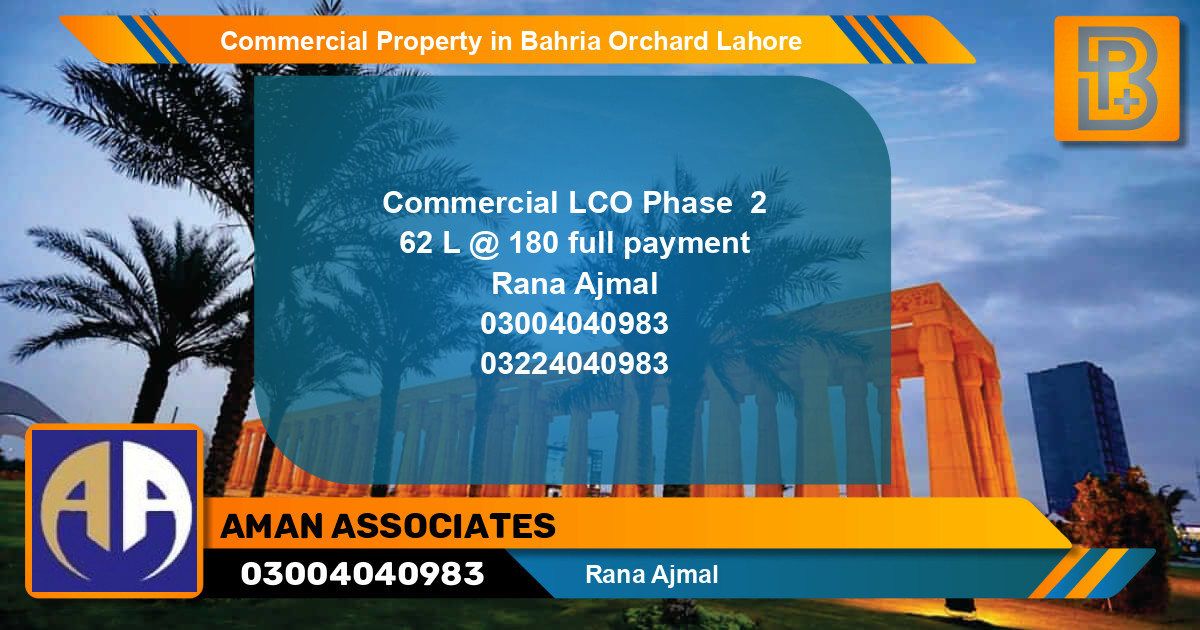Commercial Property for Sale in Bahria Orchard, Lahore - (BP-62497)