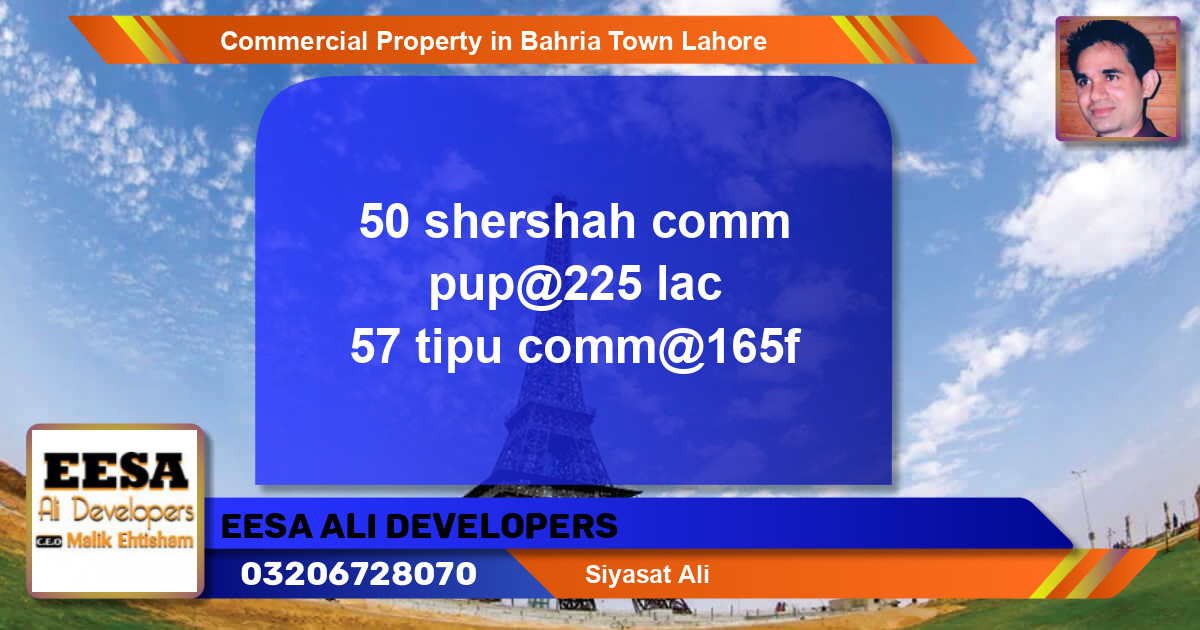 Commercial Property for Sale in Bahria Town, Lahore - (BP-62519)
