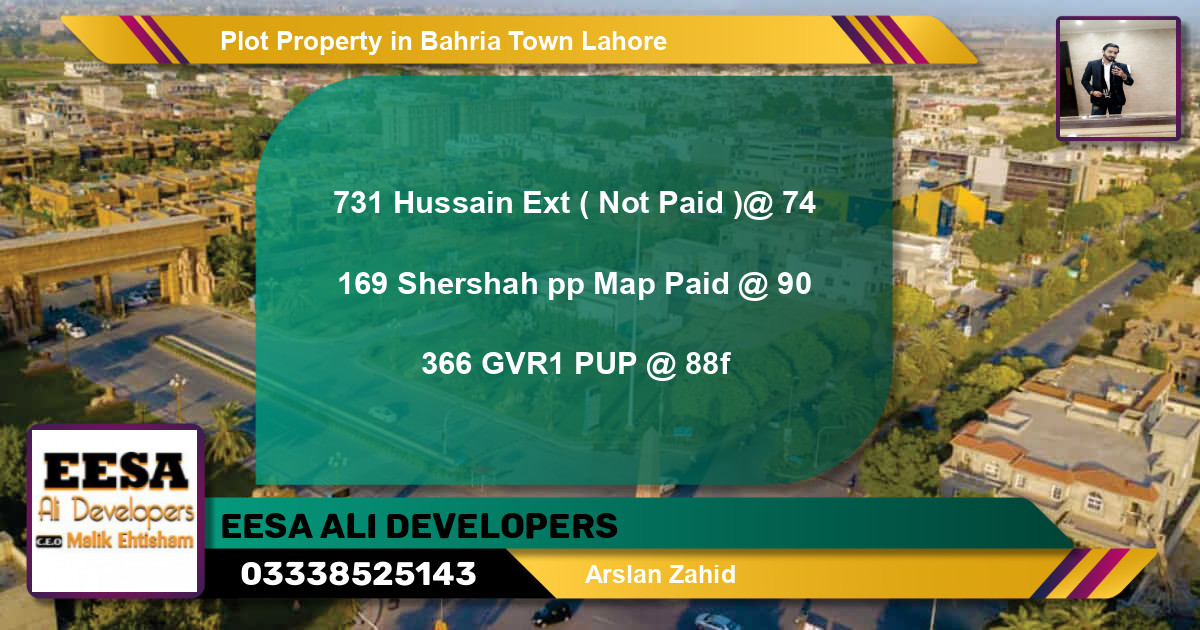 Residential Plot for Sale in Bahria Town, Lahore - (BP-62523)