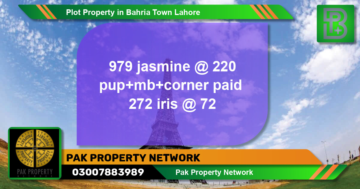 Residential Plot for Sale in Bahria Town, Lahore - (BP-62533)