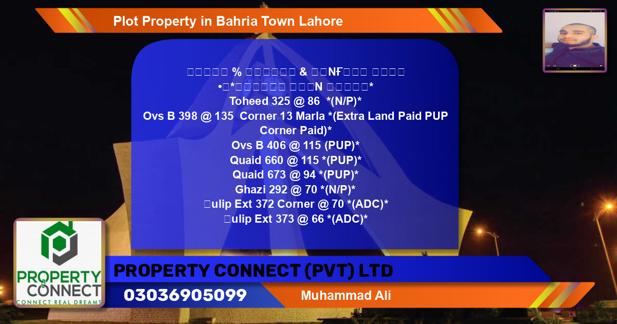 Residential Plot for Sale in Bahria Town, Lahore - (BP-62543)