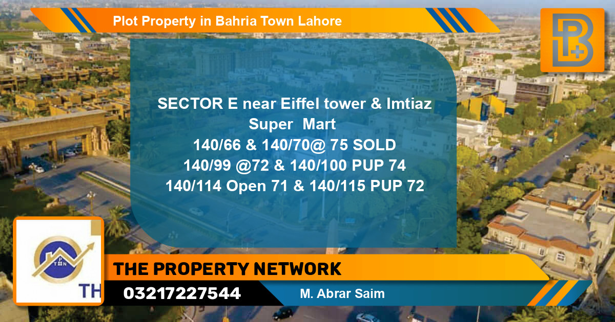 Residential Plot for Sale in Bahria Town, Lahore - (BP-62546)