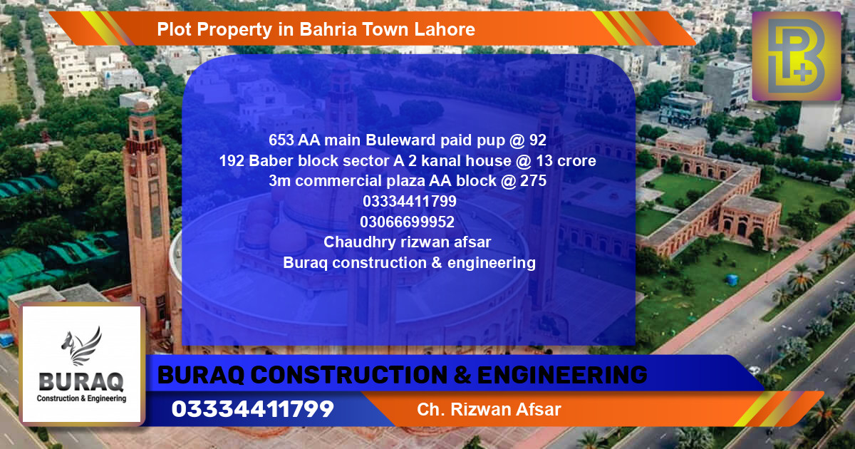 Commercial Plot for Sale in Bahria Town, Lahore - (BP-62548)