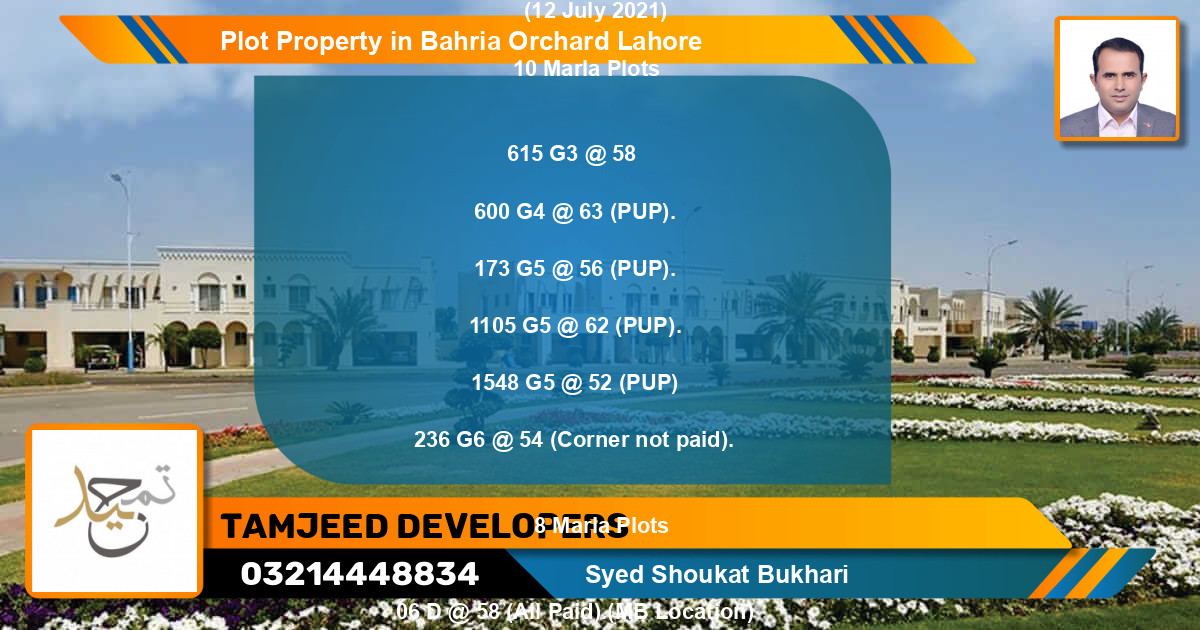 Residential Plot for Sale in Bahria Orchard, Lahore - (BP-62566)