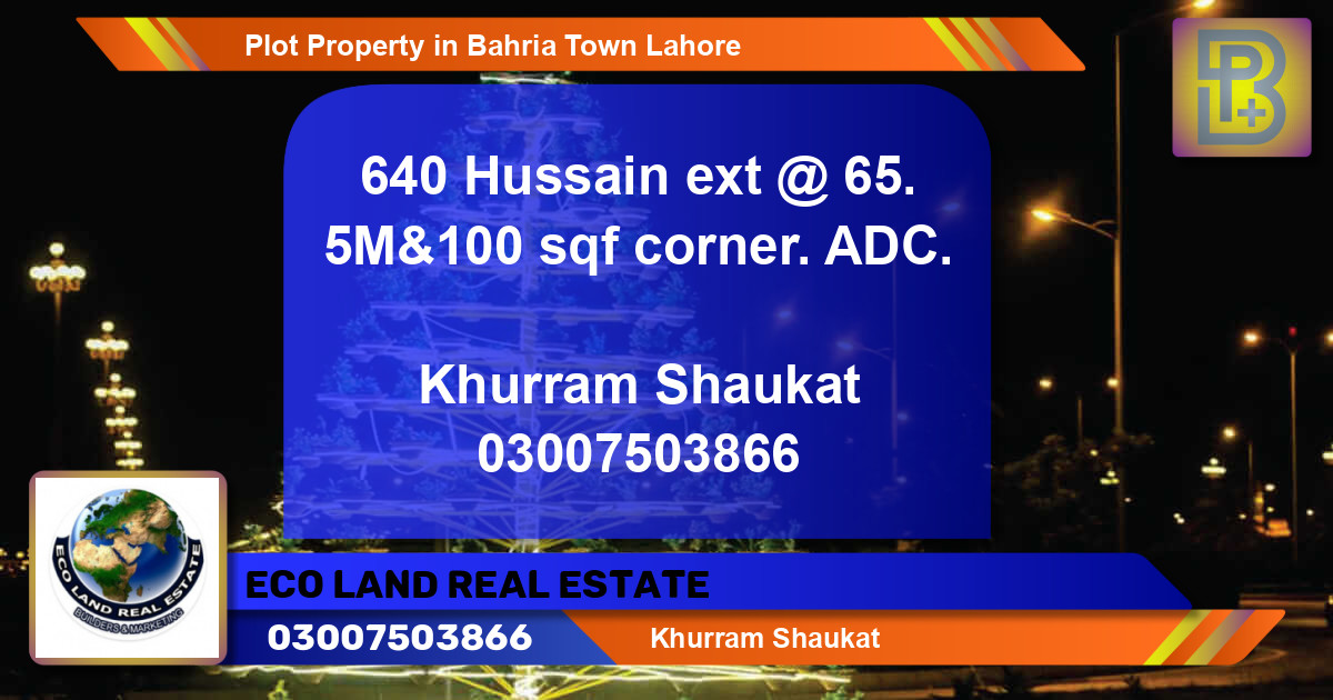Residential Plot for Sale in Bahria Town, Lahore - (BP-62573)