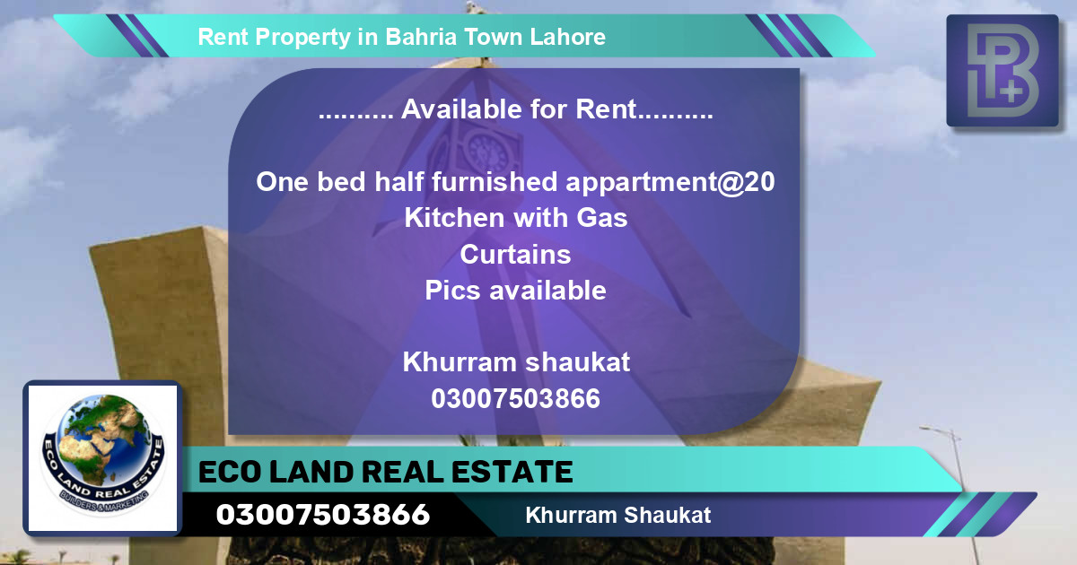 Residential Property for Rent in Bahria Town, Lahore - (BP-62575)