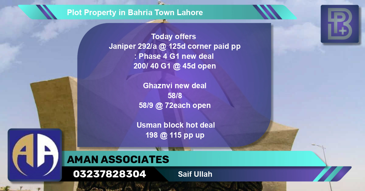 Residential Plot for Sale in Bahria Town, Lahore - (BP-62608)
