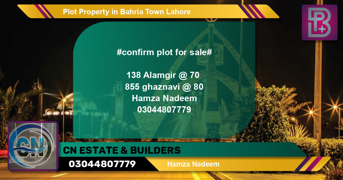 Residential Plot for Sale in Bahria Town, Lahore - (BP-62617)