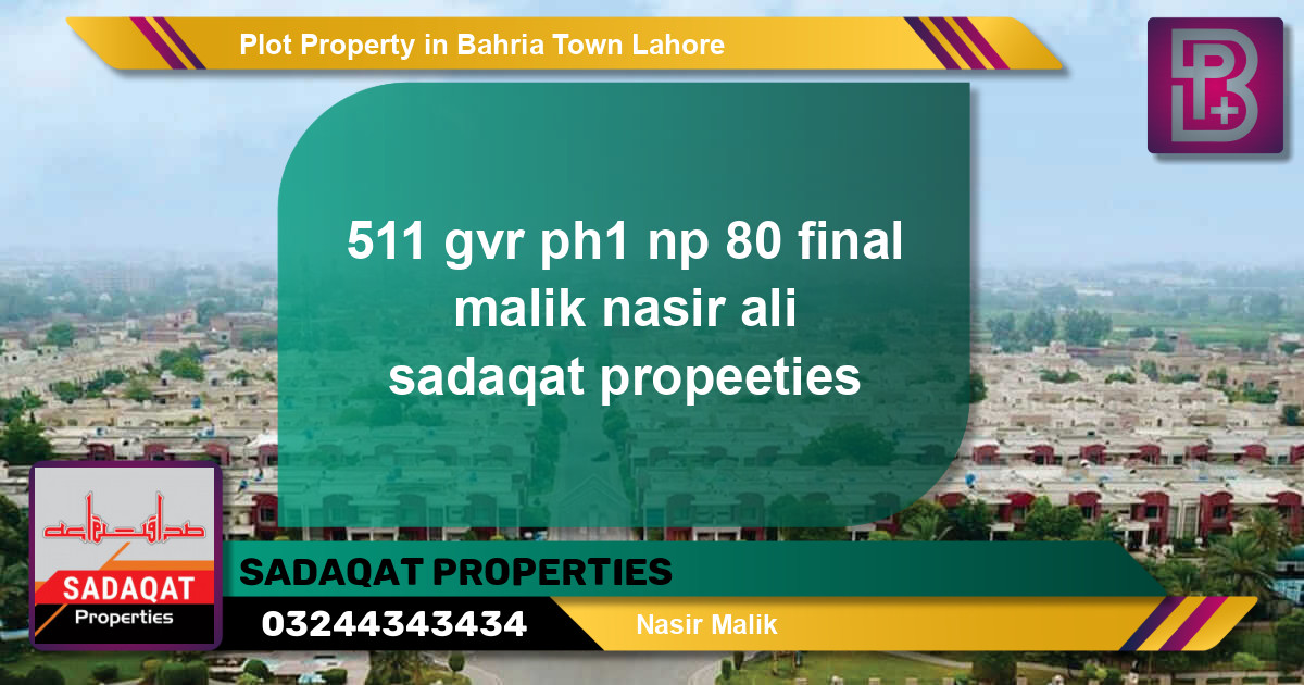 Residential Plot for Sale in Bahria Town, Lahore - (BP-62631)