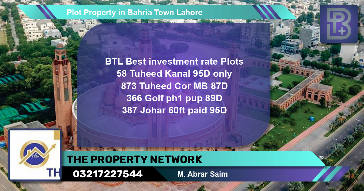 Residential Plot for Sale in Bahria Town, Lahore - (BP-62656)