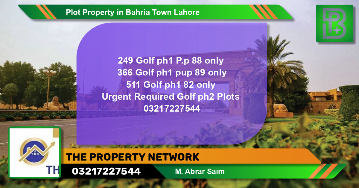 Residential Plot for Sale in Bahria Town, Lahore - (BP-62662)