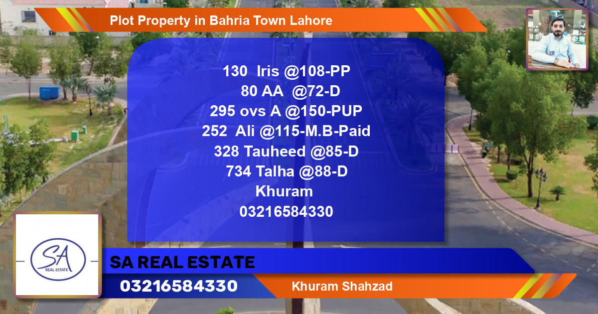 Residential Plot for Sale in Bahria Town, Lahore - (BP-62672)