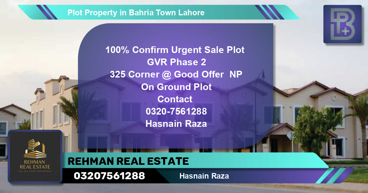 Residential Plot for Sale in Bahria Town, Lahore - (BP-62687)