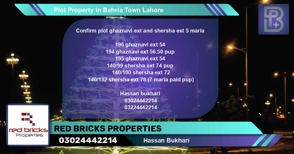 Residential Plot for Sale in Bahria Town, Lahore - (BP-62689)
