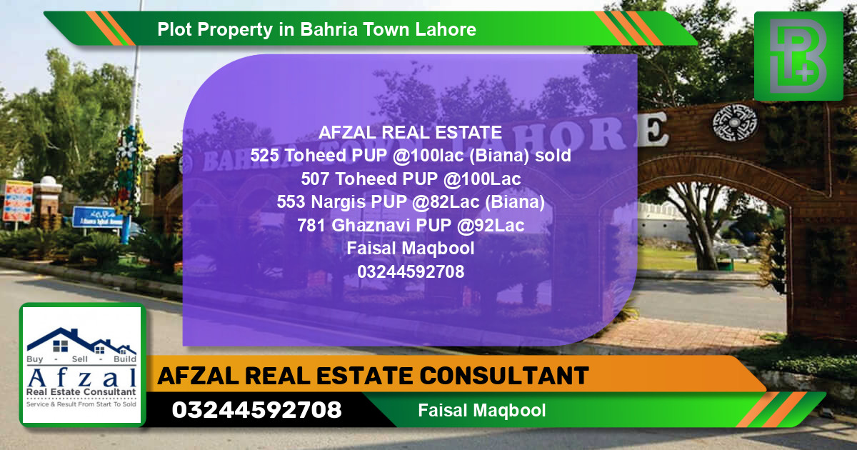 Residential Plot for Sale in Bahria Town, Lahore - (BP-62700)