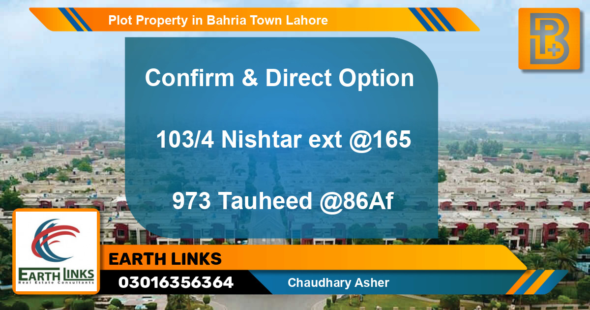 Residential Plot for Sale in Bahria Town, Lahore - (BP-62704)