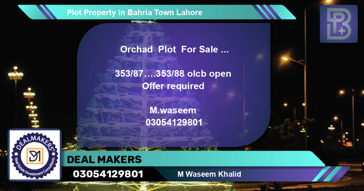 Residential Plot for Sale in Bahria Town, Lahore - (BP-62721)