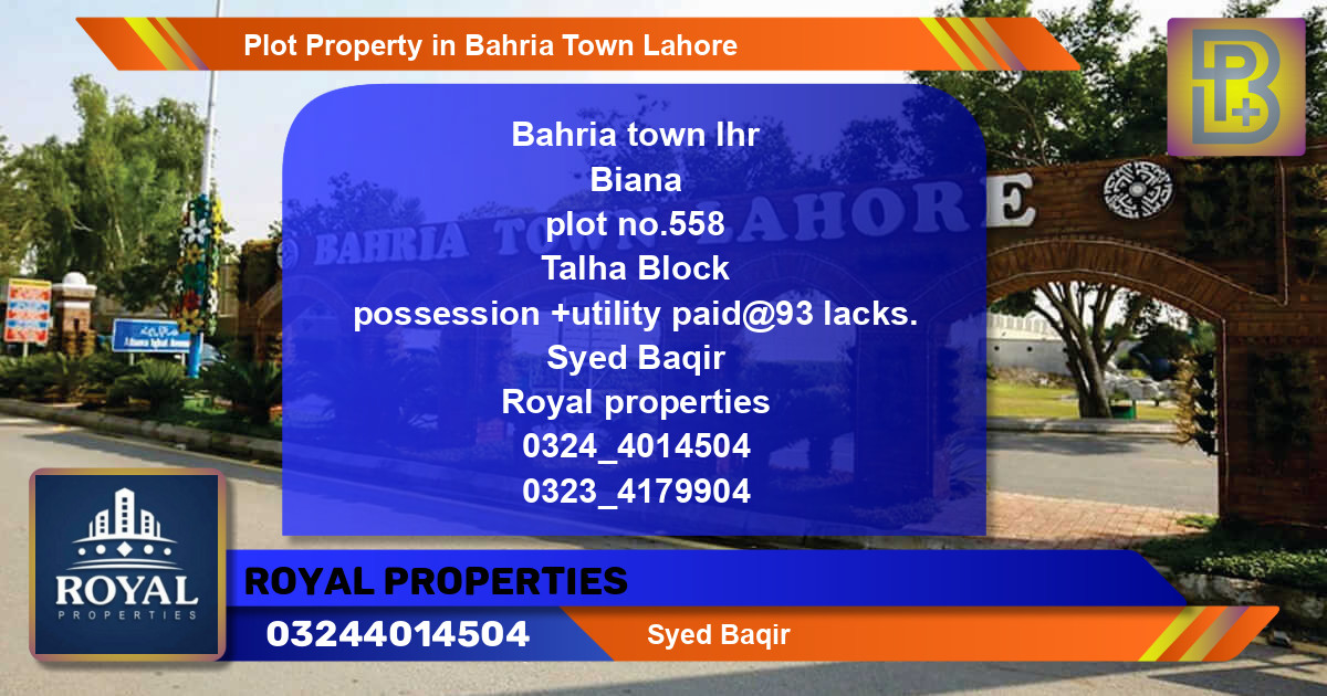 Residential Plot for Sale in Bahria Town, Lahore - (BP-62743)