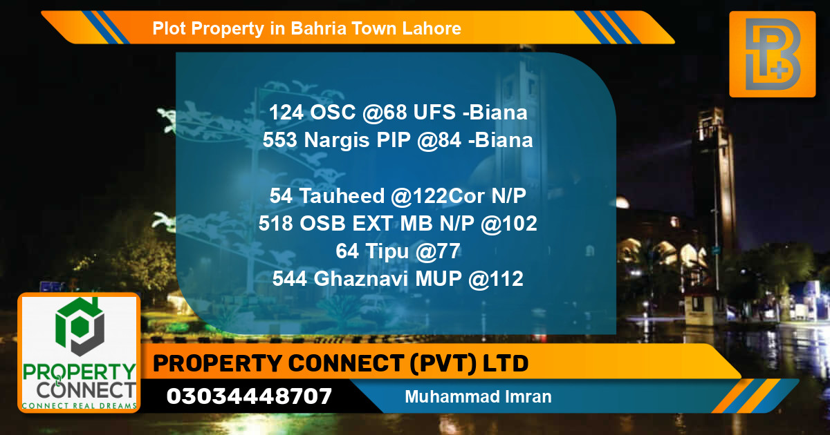 Residential Plot for Sale in Bahria Town, Lahore - (BP-62758)